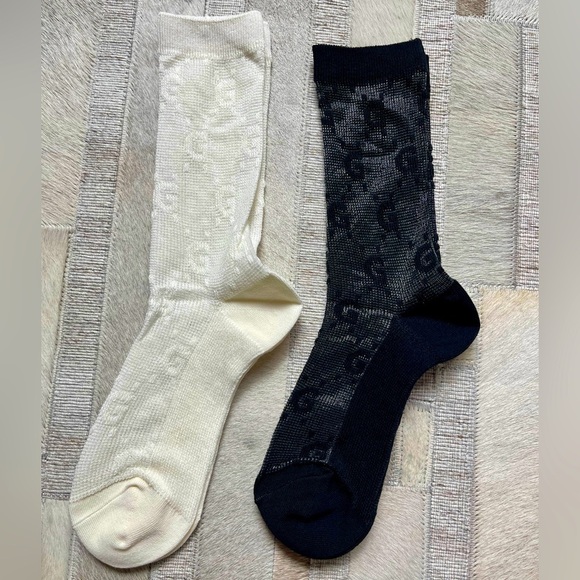 GG Sheer Like Crew Socks - Picture 1 of 3